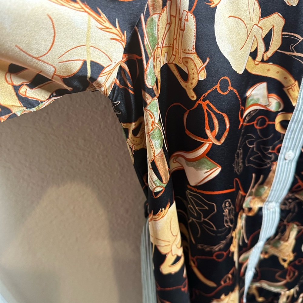 Black and Gold Western Patterned Shirt Dress - NWT - Picture 5 of 8